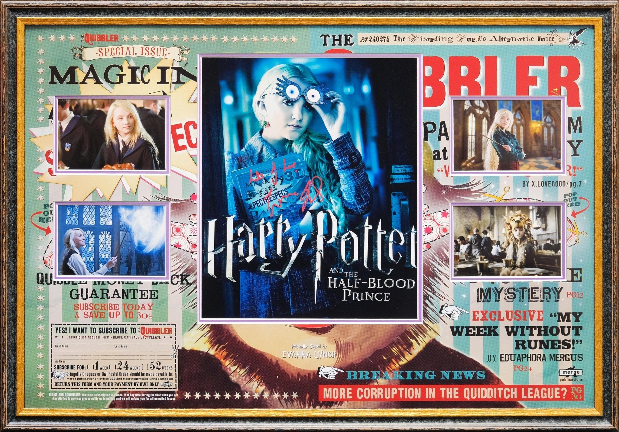 Evanna Lynch Potter Signed Photograph Harry Potter Display - Memorabilia Framers Shop